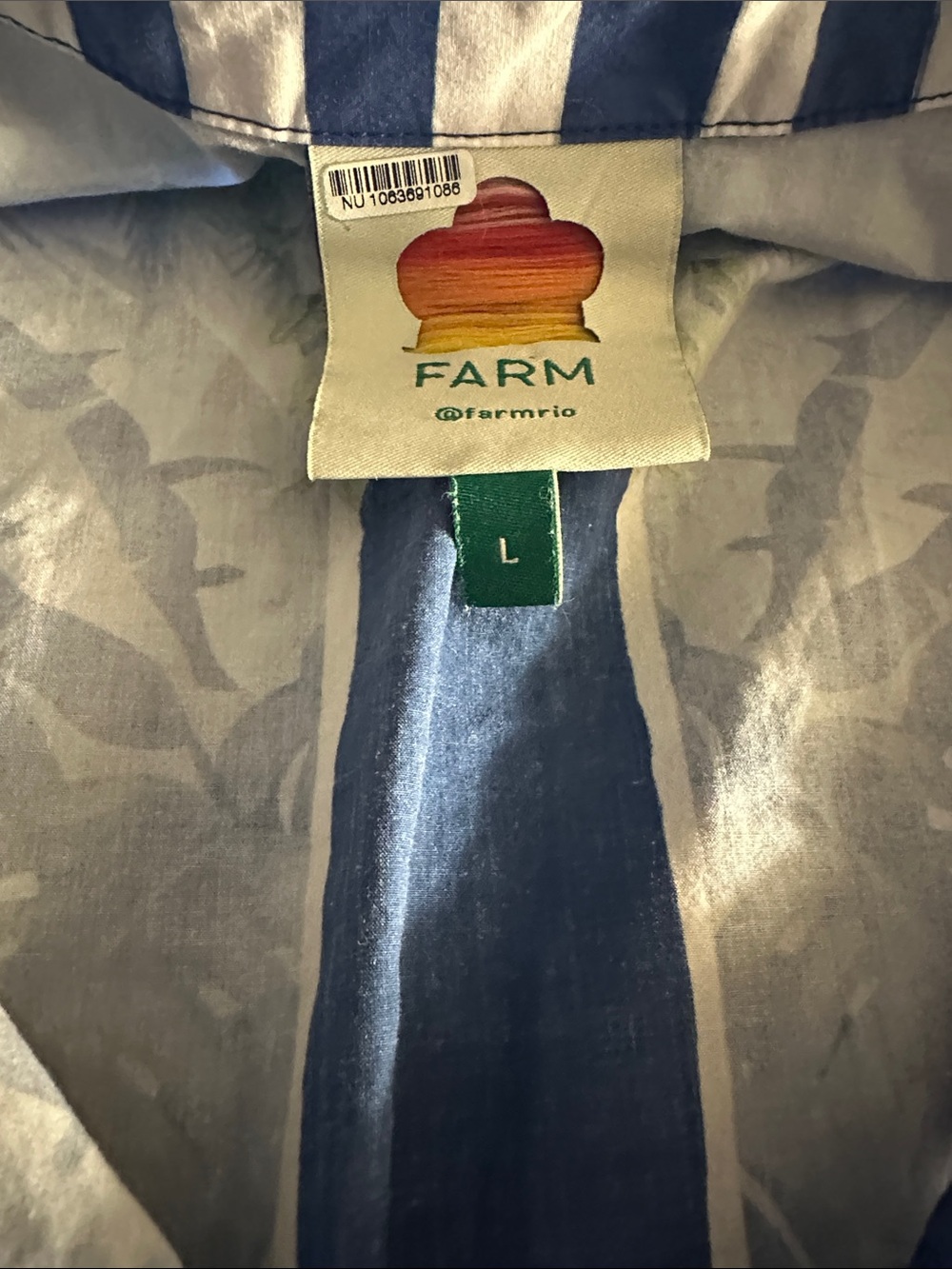 FARM Rio Fresh Table Scarf Cotton Shirtdress Size L - Picture 5 of 9